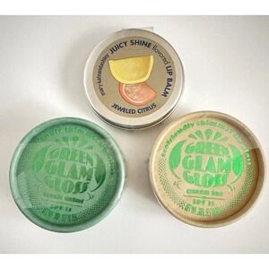 Lot of 3 Lip Balms – Mary-Kate & Ashley Juicy Shine + on10 Green Glam Gloss